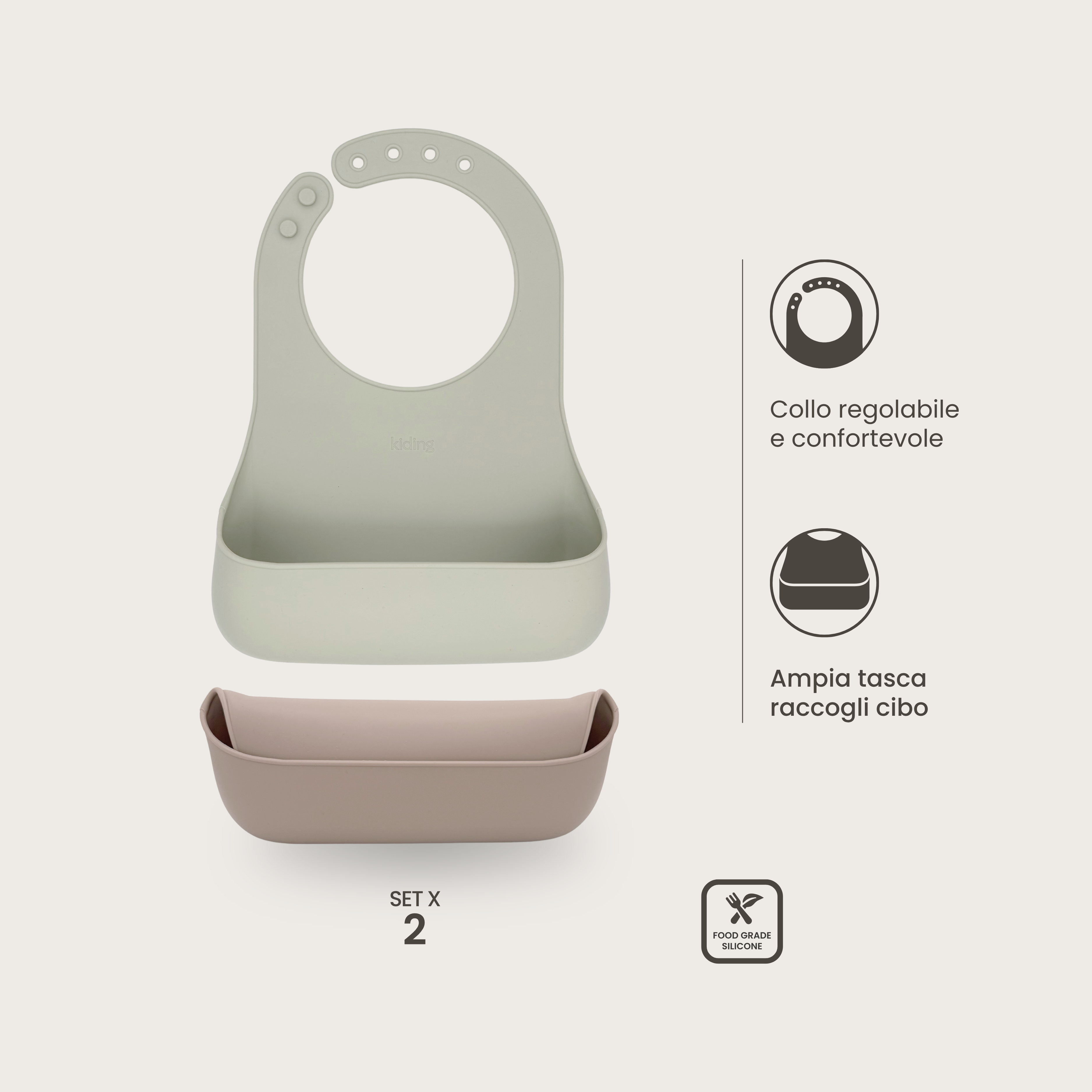 Silicone Bib - Set of 2