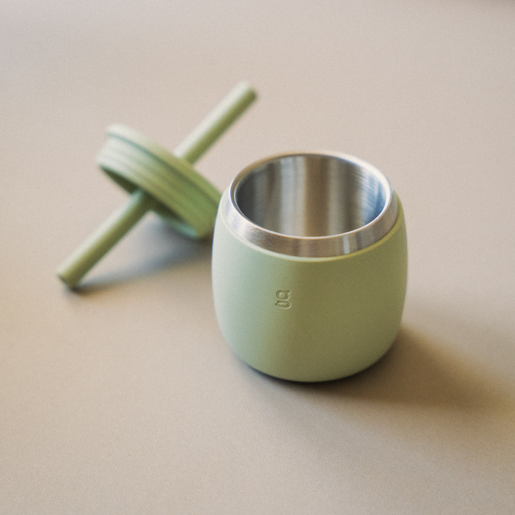 Glass with straw