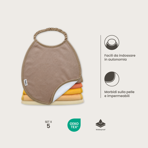 Bibs with elastic - Set of 5